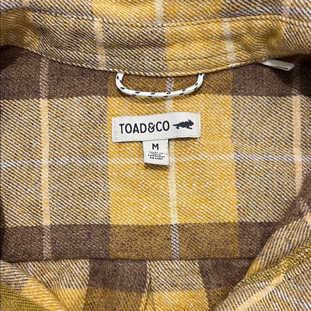 Toad&Co Yellow and Brown Plaid Half-Zip Shirt - Picture 2 of 2